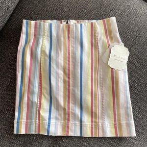 Striped Zip Up Skirt